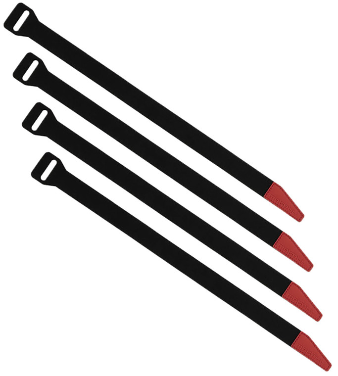 Magpul MAG1442BLK DAKA Gear Straps BlackRed 12 Long 4 Pack - MAG1442BLK