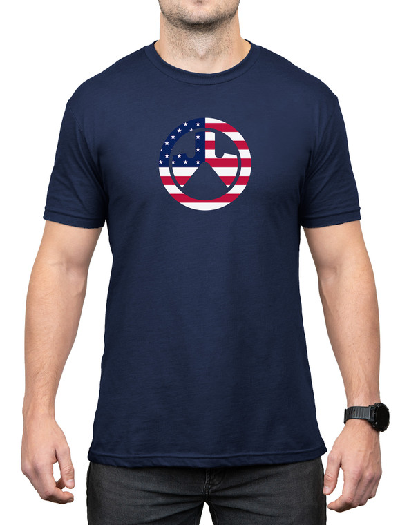 Magpul MAG1281410S Independence Icon  Navy CottonPolyester Short Sleeve Small - MAG1281410S
