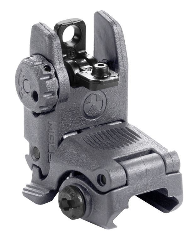 Magpul MAG248GRY MBUS Sight Rear  Stealth Gray Polymer SpringLoaded Flip Up for AR15 M16 - MAG248GRY