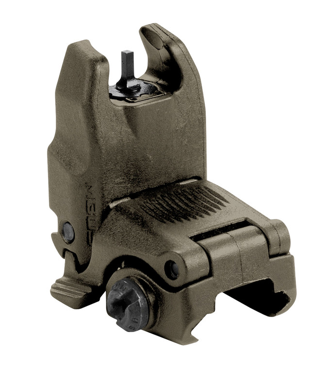 Magpul MAG247ODG MBUS Sight Front  Olive Drab Green Polymer SpringLoaded Flip Up for AR15 M16 - MAG247ODG
