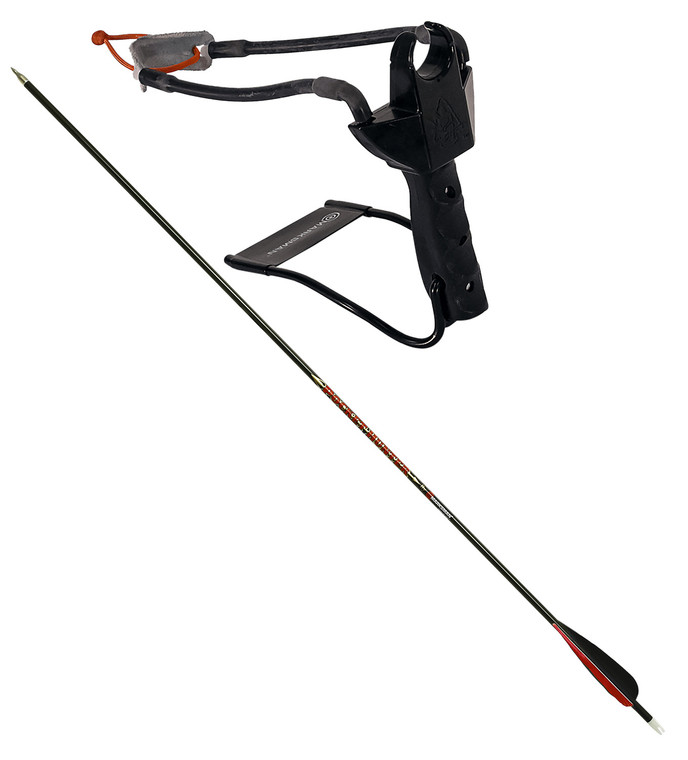 Marksman 3075 Marksman 3075 Pocket Hunter Slingshot Black Steel Frame Black Molded Handle - 3075