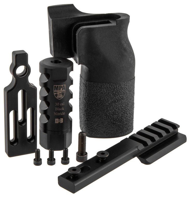 MasterPiece Arms 65PMRACCBUNDLE ACCBundle  DN3 Muzzle Brake Vertical Grip V4 Spigot Mount  Bag Rider For 6.5 Creedmoor MasterPiece Arms PMR - 65PMRACCBUNDLE