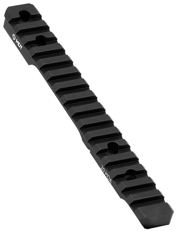 Mdt Sporting Goods Inc 102357BLK 20 MOA Picatinny Scope Base  Black Anodized Aluminum 11 Long Fits Howa 1500 Long Action - 102357BLK