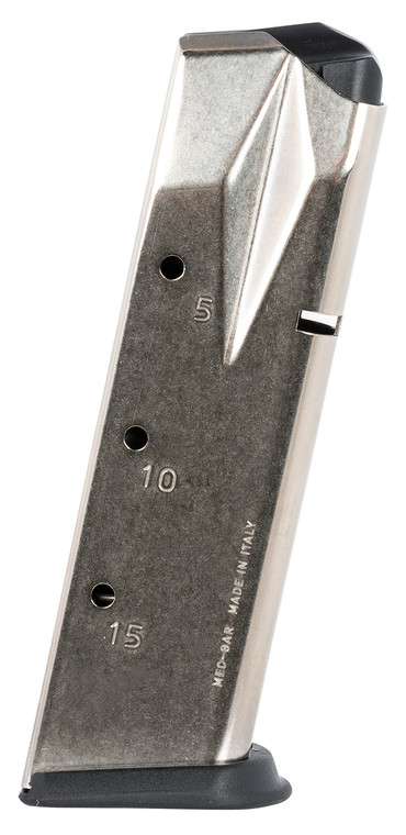 MecGar MGP22815N Standard  15rd Extended 9mm Luger Fits Sig P228 Nickel Carbon Steel - MGP22815N