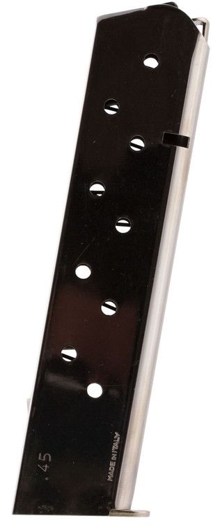 MecGar MGCG4510N Standard  10rd Extended 45 ACP Fits 1911 Government Nickel Carbon Steel - MGCG4510N