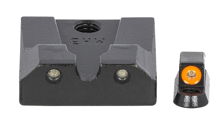 Meprolight USA 477863131 HyperBright  Green Tritium Orange Outline Front SightGreen Tritium Black Outline Rear Sight CZ P10 NonOptics Ready - 477863131