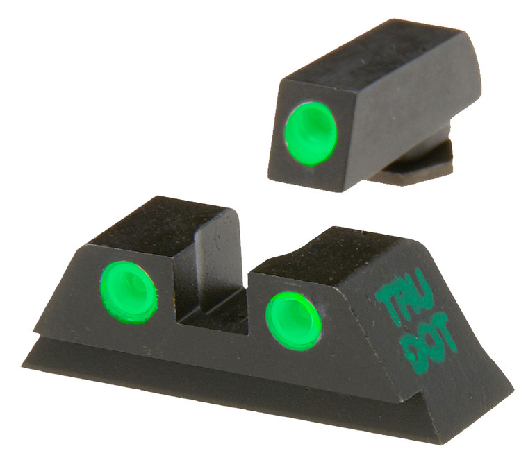 Meprolight USA 102203131 TruDot Adjustable Sights  Green Tritium White Outline Front SightGreen Tritium White Outline Rear Sight Glock 42 - 102203131