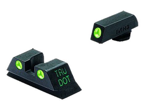 Meprolight USA 102223101 TruDot  Green Tritium White Outline Front SightGreen Tritium White Outline Rear Sight Glock LargeStandard Frame 17192223 - 102223101