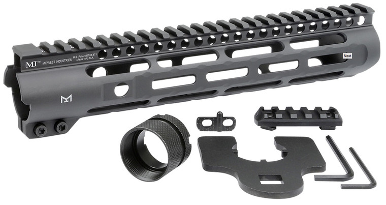 Midwest Industries MISLH105 Slimline  AR15 Black Hardcoat Anodized AluminumPolymer 10.50 PicatinnyMLOK - MISLH105