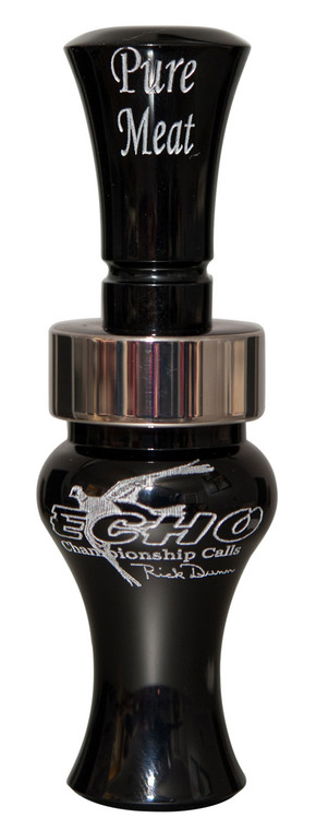 Echo Calls 79019 Pure Meat  Open Call Double Reed Mallard Sounds Attracts Ducks Black Acrylic - 79019