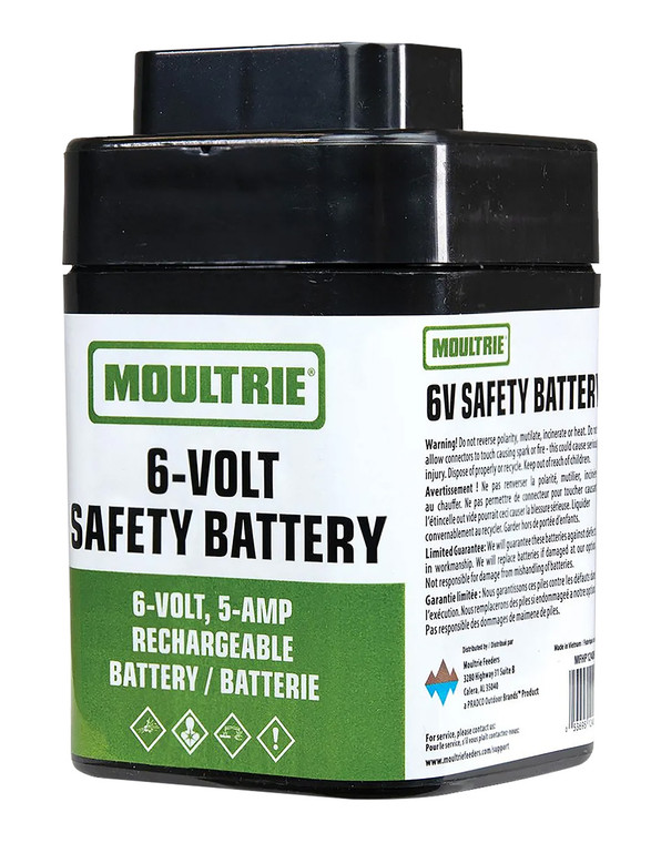 Moultrie MFHP12406 6V Rechargeable Safety Battery  Black Compatible wMoultrie Feeders - MFHP12406