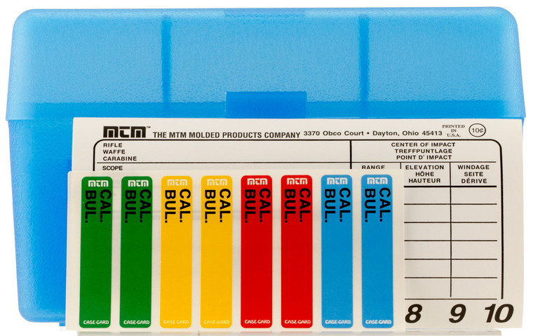 MTM CaseGard RL5024 CaseGard R50 MultiCaliber Clear Blue Polypropylene 50rd - RL5024