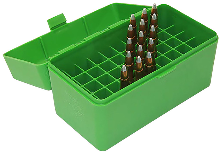 MTM CaseGard RS5010 Ammo Box  223 Rem 204 Ruger Green Polypropylene 50rd - RS5010