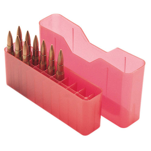MTM CaseGard J20L29 J20 Slip Top MultiCaliber Rifle Clear Red Polypropylene 20rd - J20L29
