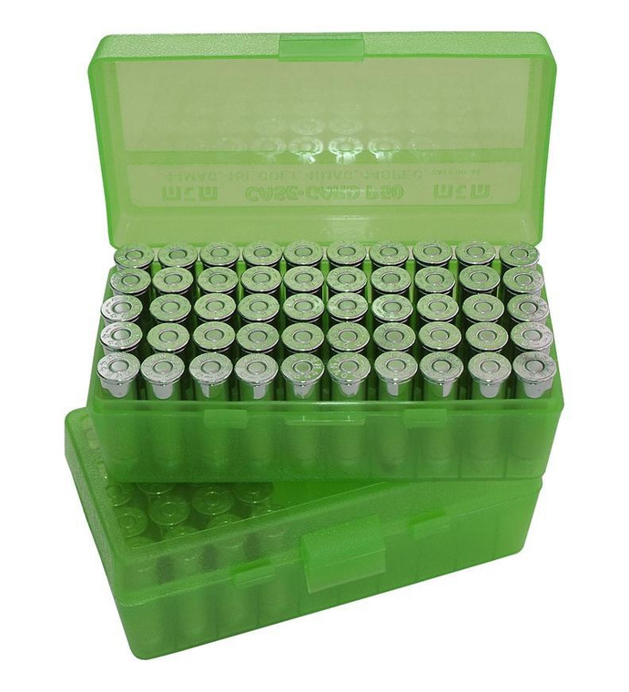 MTM CaseGard P504410 CaseGard P50 MultiCaliber Handgun Green Polypropylene 50rd - P504410