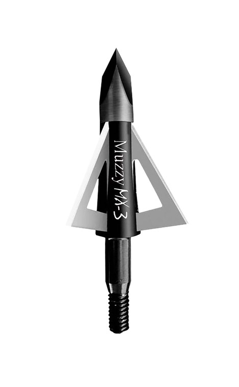 Muzzy 225MX33 MX3 Broadhead 3Blade Trocar Tip Anodized Aluminum Ferrule Blades 100 gr3 Per Pack - 225MX33