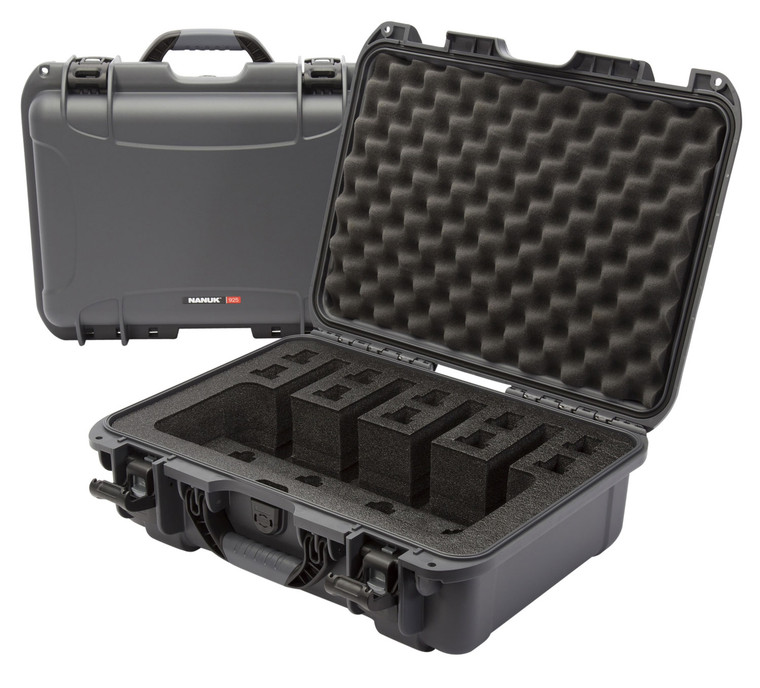 Nanuk 9254UP7 925 4 Up Gun Case Waterproof Graphite Resin w ClosedCell Foam Padding 17 L x 11.80 W x 6.40 H Interior Dimensions - 9254UP7