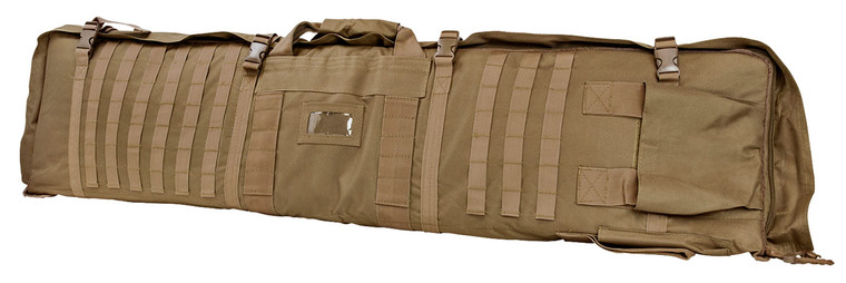 NcStar CVSM2913T VISM Deluxe Rifle Case with MOLLE Webbing ID Window Padding  Tan Finish Folds out to 66 L x 35 W Shooting Mat 48 L x 11 H x 1.75 D Interior Dimensions - CVSM2913T
