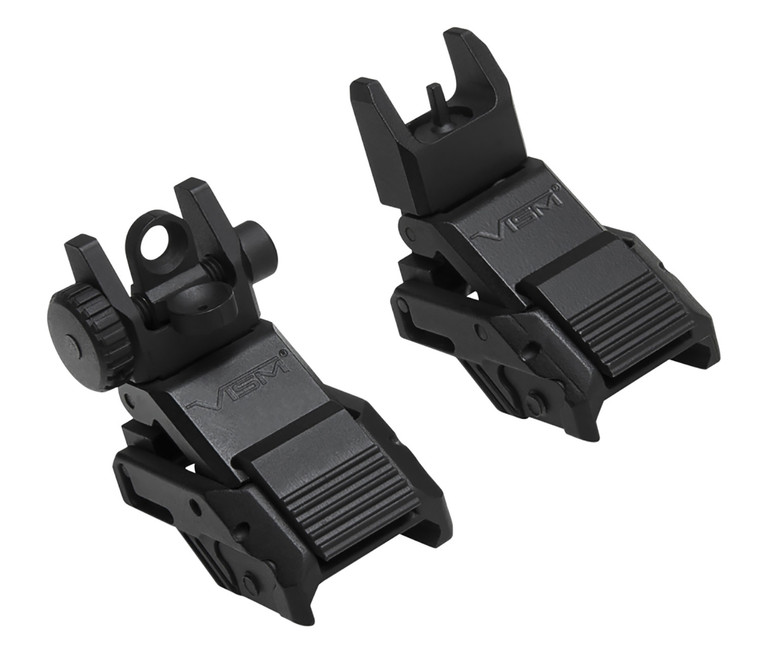 NcStar VMARFLC Pro Series Flip Up Front and Rear Sights  Black Flip Up for ARPlatform - VMARFLC