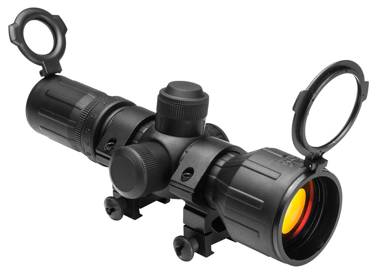 NcStar SEECR3942R Tactical Compact 39x42mm RedGreen Illuminated P4 Sniper Reticle 30mm Tube One Piece Aluminum Body wRubber Outer Coating - SEECR3942R
