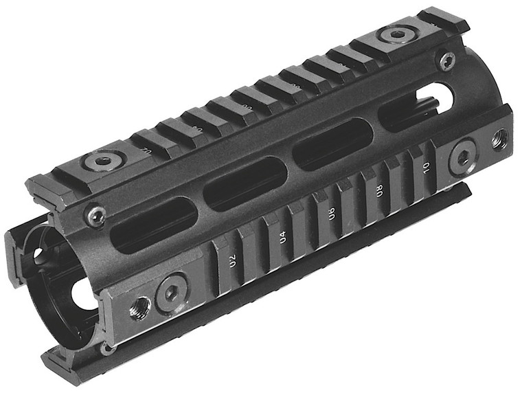 NcStar MAR4S Quad Rail Carbine Length AR15 Black Hardcoat Anodized Aluminum 6.70 - MAR4S
