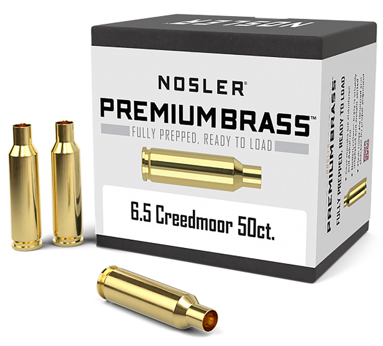 Nosler 44824 Premium Brass Unprimed Cases 6.5Creedmoor Rifle Brass 50Box - 44824
