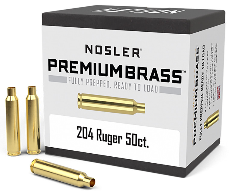 Nosler 10056 Premium Brass Unprimed Cases 204Ruger Rifle Brass 50Box - 10056 Nosler 10056 Premium Brass Unprimed Cases 204Ruger Rifle Brass 50Box - 10056