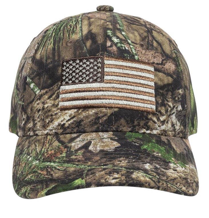 Outdoor Cap 20272213 USA Flag  Mossy Oak BreakUp Country Hook  Loop OSFA Unstructured - 20272213