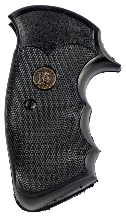 Pachmayr 03265 Gripper Professional Grip Checkered Black Rubber with Finger Grooves for SW KL Frame with Square Butt - 3265