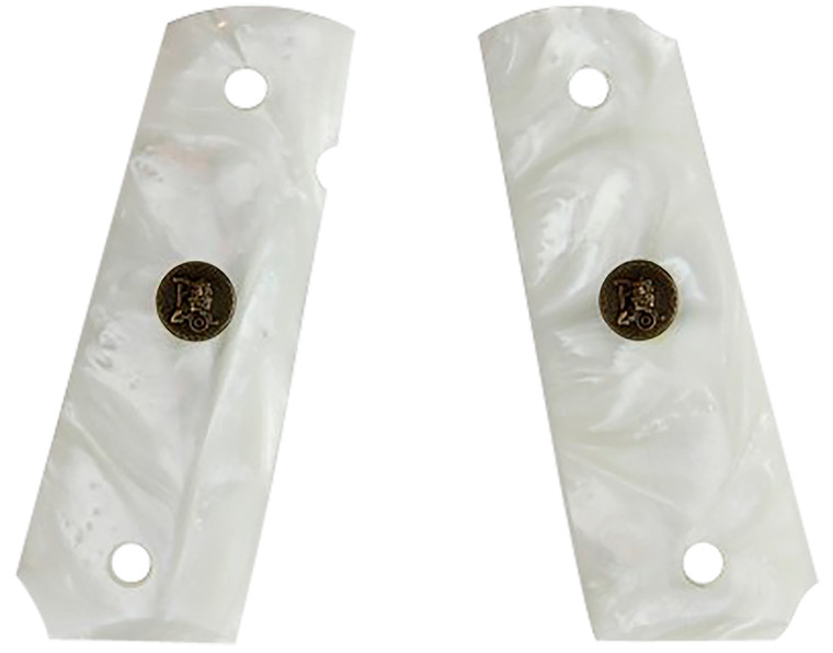 Pachmayr 62001 Custom Grip White Simulated Pearl Panels for 1911 with Ambidextrous Safety - 62001