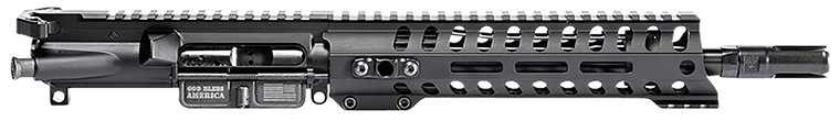 Patriot Ordnance Factory  Minuteman Complete Upper 5.56x45mm NATO 10.50 Black Nitride Barrel Aluminum Black Anodized Receiver 9 MLOK Handguard Lo Pro DI Gas Block Mid Length - 1654