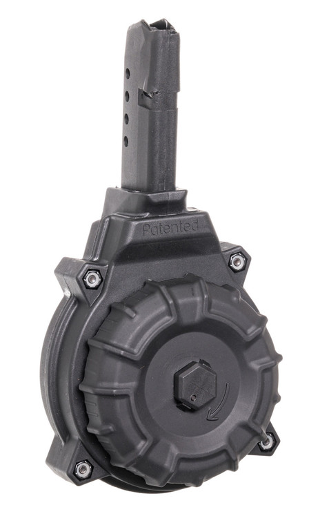 ProMag DRMA14 Standard  50rd Drum 9mm Luger Compatible w Glock 43 Black DuPont Zytel Polymer - DRMA14