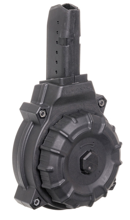 ProMag DRMA12 Standard  50rd Drum 9mm Luger Fits AR15 Compatible w Glock Style Mags Black DuPont Zytel Polymer - DRMA12