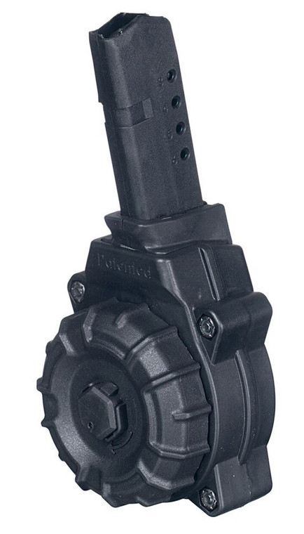ProMag DRMA34 Standard  30rd Drum 9mm Luger Compatible w Glock 43 Black DuPont Zytel Polymer - DRMA34