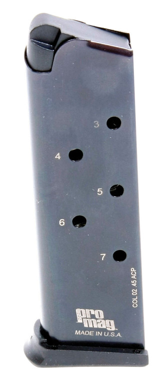ProMag COL02 Standard  7rd 45 ACP Fits 1911 Government Blued Steel - COL02