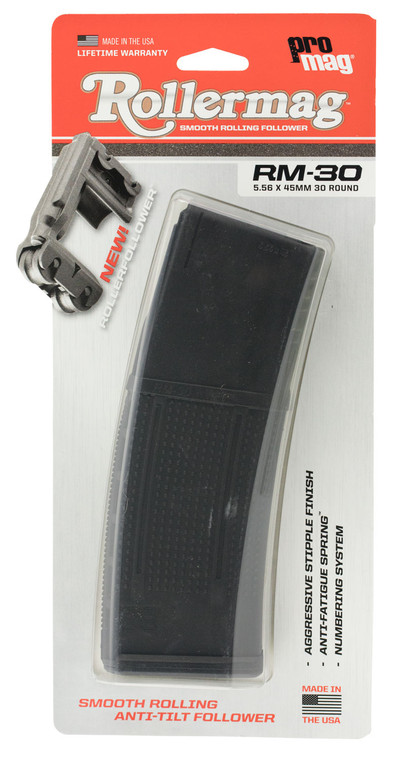 ProMag RM30 Standard  30rd Detachable wRoller Follower 5.56x45mm Fits AR15 Black DuPont Zytel Polymer - RM30