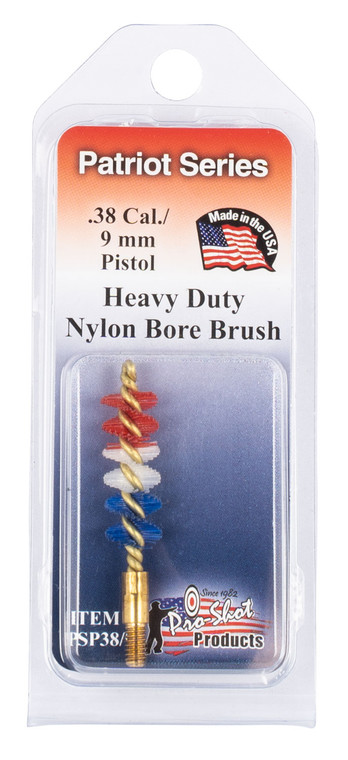 ProShot PSP389 Patriot Series Bore Brush .38 Cal 9mm Pistol 832 Thread Nylon Bristles Brass Core - PSP389