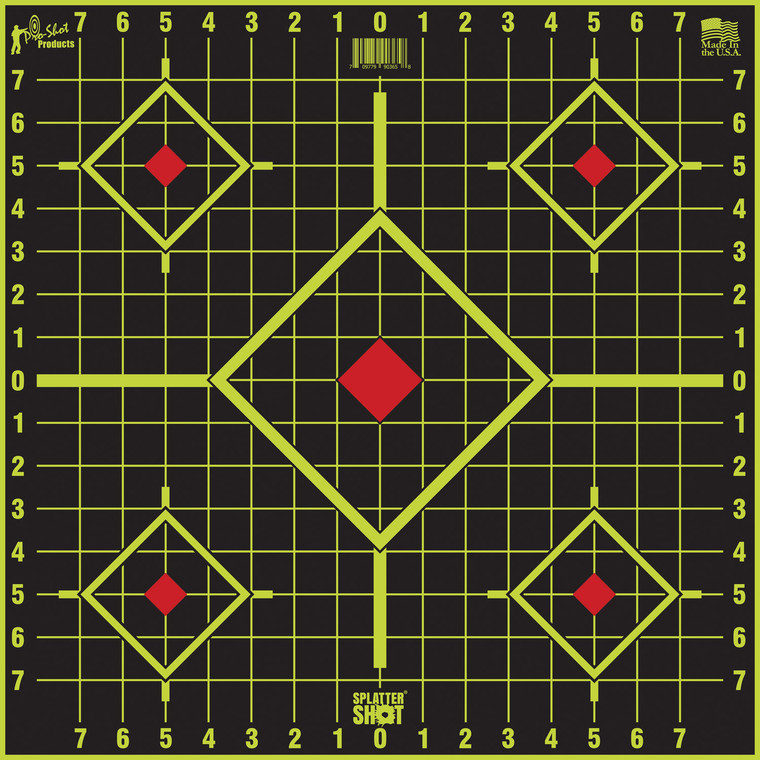 ProShot 1775SI5PK SplatterShot SightIn SelfAdhesive Paper BlackGreen 17.75 5Diamond 5 Pack - 1775SI5PK