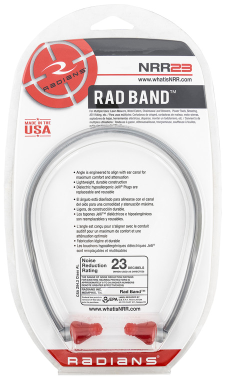 Radians RB1150 RadBand  23 dB Behind The Neck Gray Adult 1 Pair - RB1150