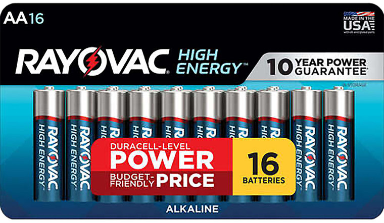 Rayovac 81516LT03 AA HIGH ENERGY Alkaline Batteries  SilverBlue 1.5 Volts 2700 mAh 16 Single Pack - 81516LT03