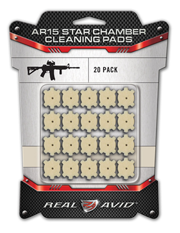Real Avid AVAR15CP Star Chamber Cleaning Pads 223 Rem5.56x45mm NATO Wool 20 Per Pkg - AVAR15CP