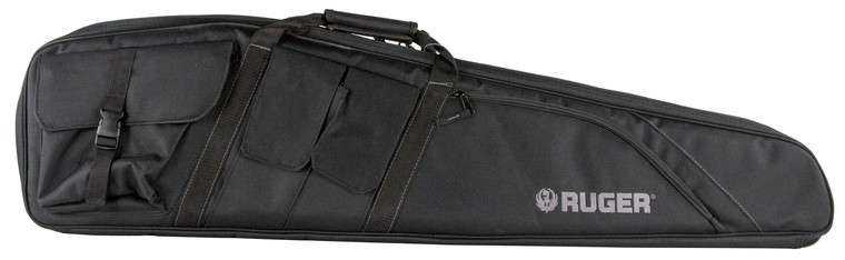 Ruger 27932 Defiance Tactical Rifle Case  42 Black Endura with Ruger Logo Carry Handle Knit Lining Mag Pocket Accessory Pockets  Lockable Zipper - 27932
