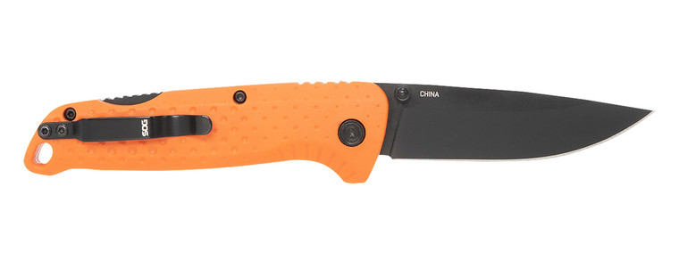 S.O.G SOG13110243 Adventure LB 3.50 Folding Plain Orange Black TiNi 5Cr15MoV Blade Blaze Orange Textured GRN Handle - SOG13110243