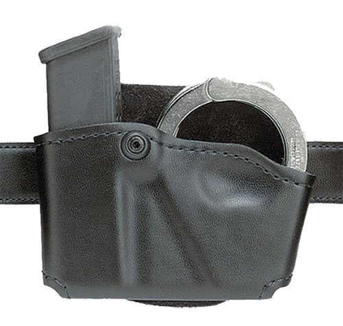 Safariland 5738321 CuffMagazine Pouch Compatible wBeretta 8045F Belt Clip Mount Black Leather - 5738321
