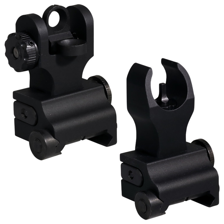 Samson QFHKA2PKG Quick Flip Folding Sights FrontHK  Rear A2  Black Anodized for AR15 - QFHKA2PKG