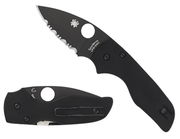 Spyderco C230GPBBK Lil Native  2.42 Folding Plain Black DLC CPM S30V SS BladeBlack Textured G10 Handle Includes Pocket Clip - C230GPBBK