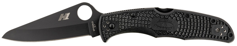 Spyderco C91PBBK2 Pacific Salt 2 3.78 Folding Drop Point Plain Black H2 Steel Blade Black Textured FRN Handle - C91PBBK2