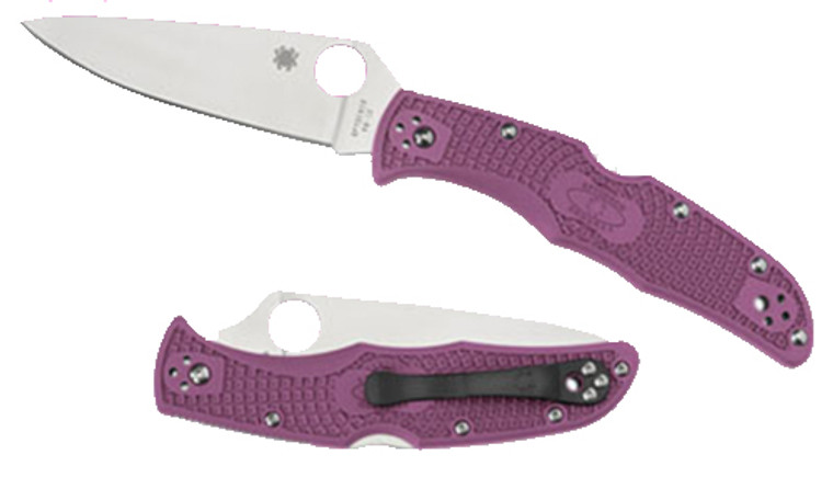 Spyderco C10FPPR Endura 4 Lightweight 3.75 Folding Clip Point Plain VG10 SS Blade Purple BiDirectional Texturing FRN Handle Includes Pocket Clip - C10FPPR Spyderco C10FPPR Endura 4 Lightweight 3.75 Folding Clip Point Plain VG10 SS Blade Purple BiDirectional Texturing FRN Handle Includes Pocket Clip - C10FPPR