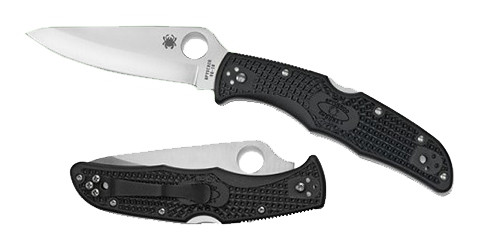 Spyderco C10PBK Endura 4 Lightweight 3.80 Folding Drop Point Plain VG10 SS BladeBlack  Textured FRN Handle Includes Pocket Clip - C10PBK