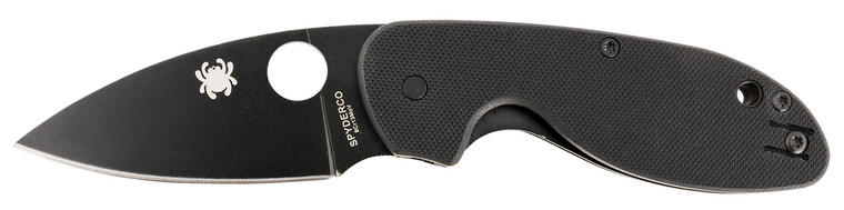 Spyderco C216GPBBK Efficient  2.98 Folding Plain Black DLC 8Cr13MoV SS BladeBlack Textured G10 Handle - C216GPBBK
